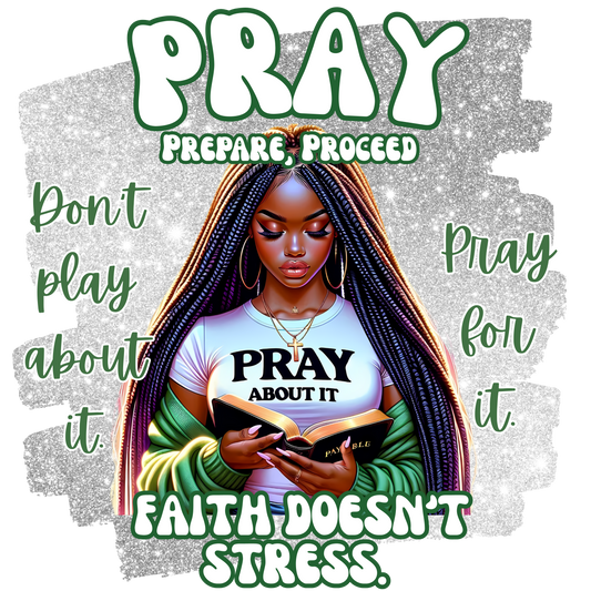Pray, women, press and peel, no shirt, made to order