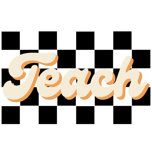 Teach, Checkered, press and peel, no shirt, made to order