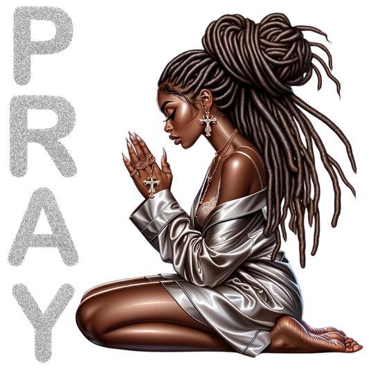 Pray, Lady, press and peel, no shirt, made to order
