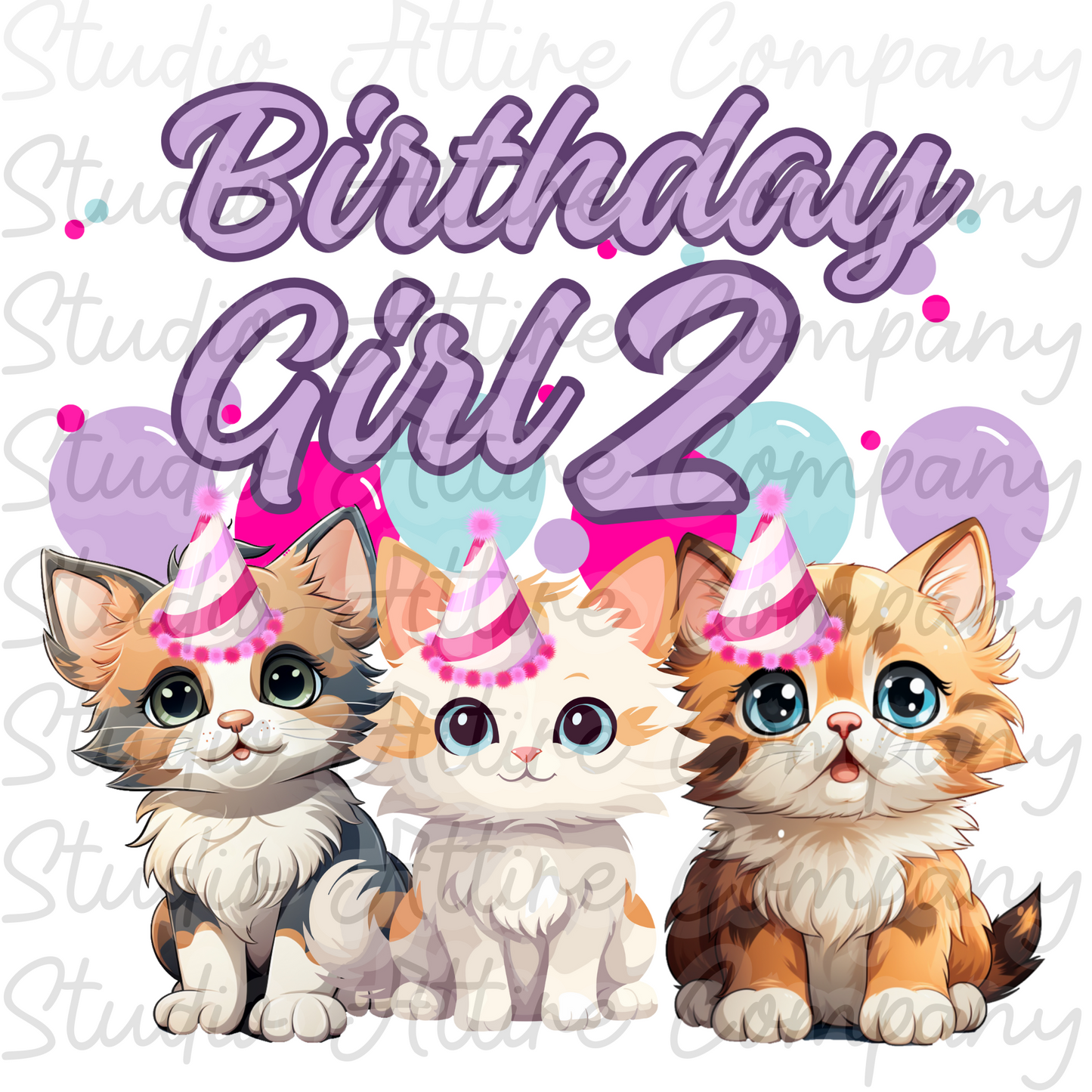 Birthday Girl - Kittens Ages 1 through 10 - Digital Download