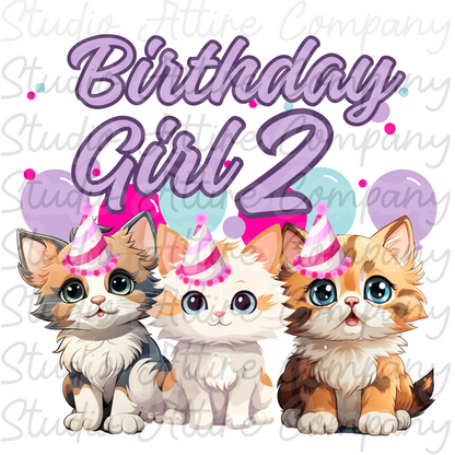 Birthday Girl - Kittens Ages 1 through 10 - Digital Download