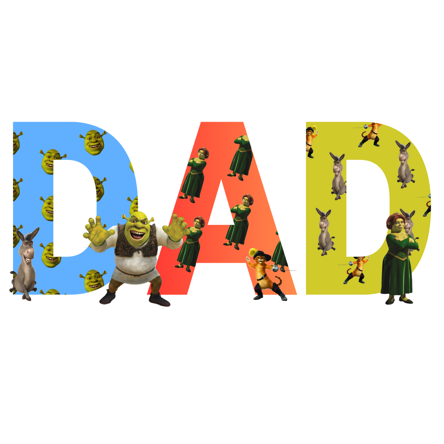 Dad, Character, press and peel, no shirt, made to order