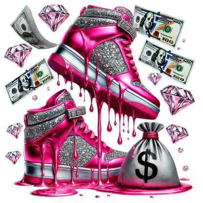 Sneakers, faux glitter, Press-ready, Transfer only, MTO