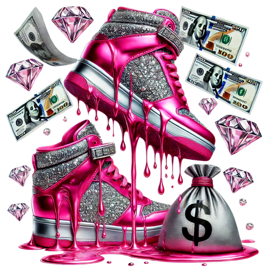Sneakers, faux glitter, Press-ready, Transfer only, MTO
