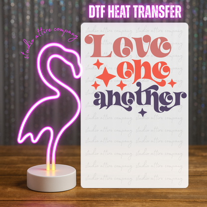 Love one another, Heat transfer, Press and peel, Full color, Instant press, MTO