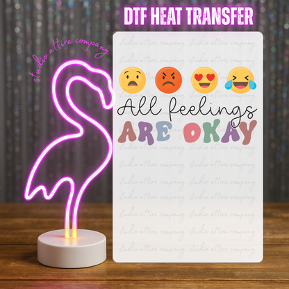 All feelings are ok, Heat transfer, Press and peel, Full color, Instant press, MTO