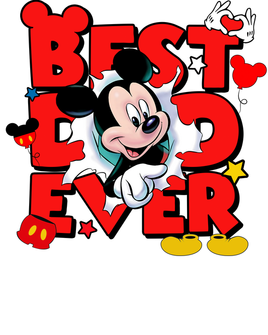 Best dad ever, character, mouse, Press-ready, Transfer only, MTO