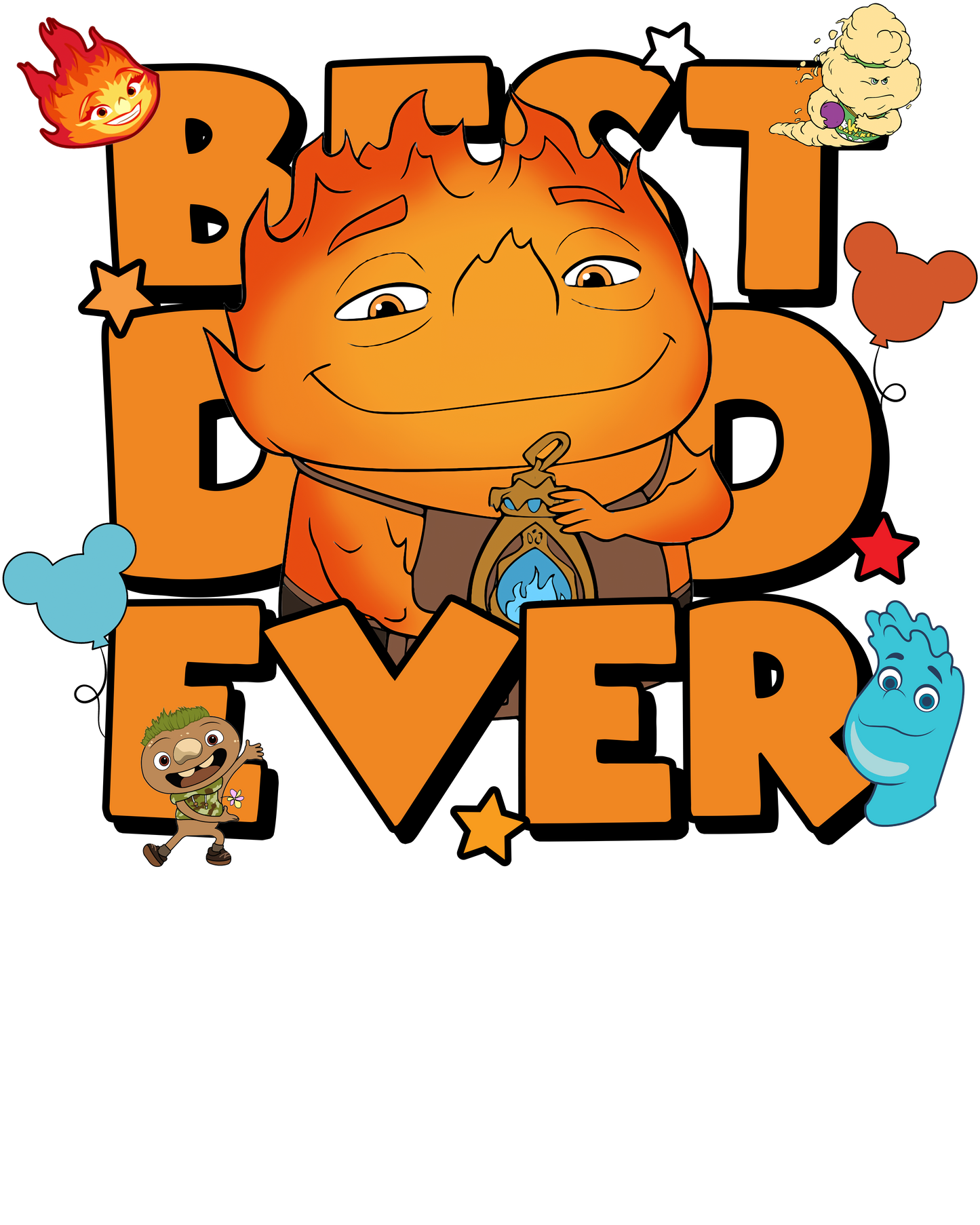 Best dad ever, character, Press-ready, Transfer only, MTO