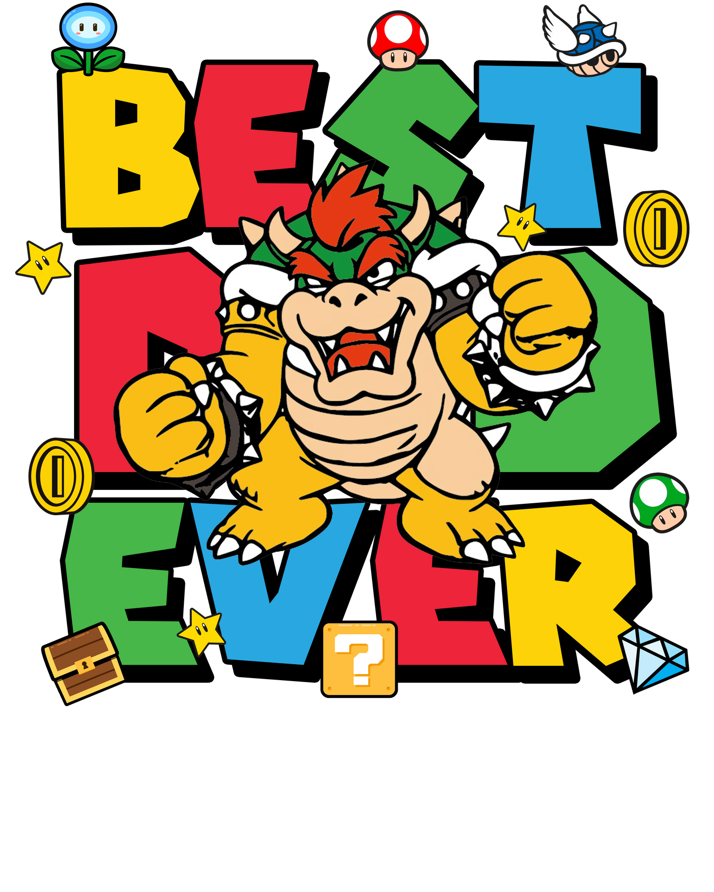 Best dad ever, character, Press-ready, Transfer only, MTO