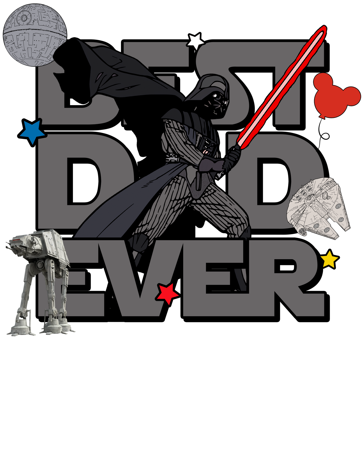 Best dad ever, character, Press-ready, Transfer only, MTO