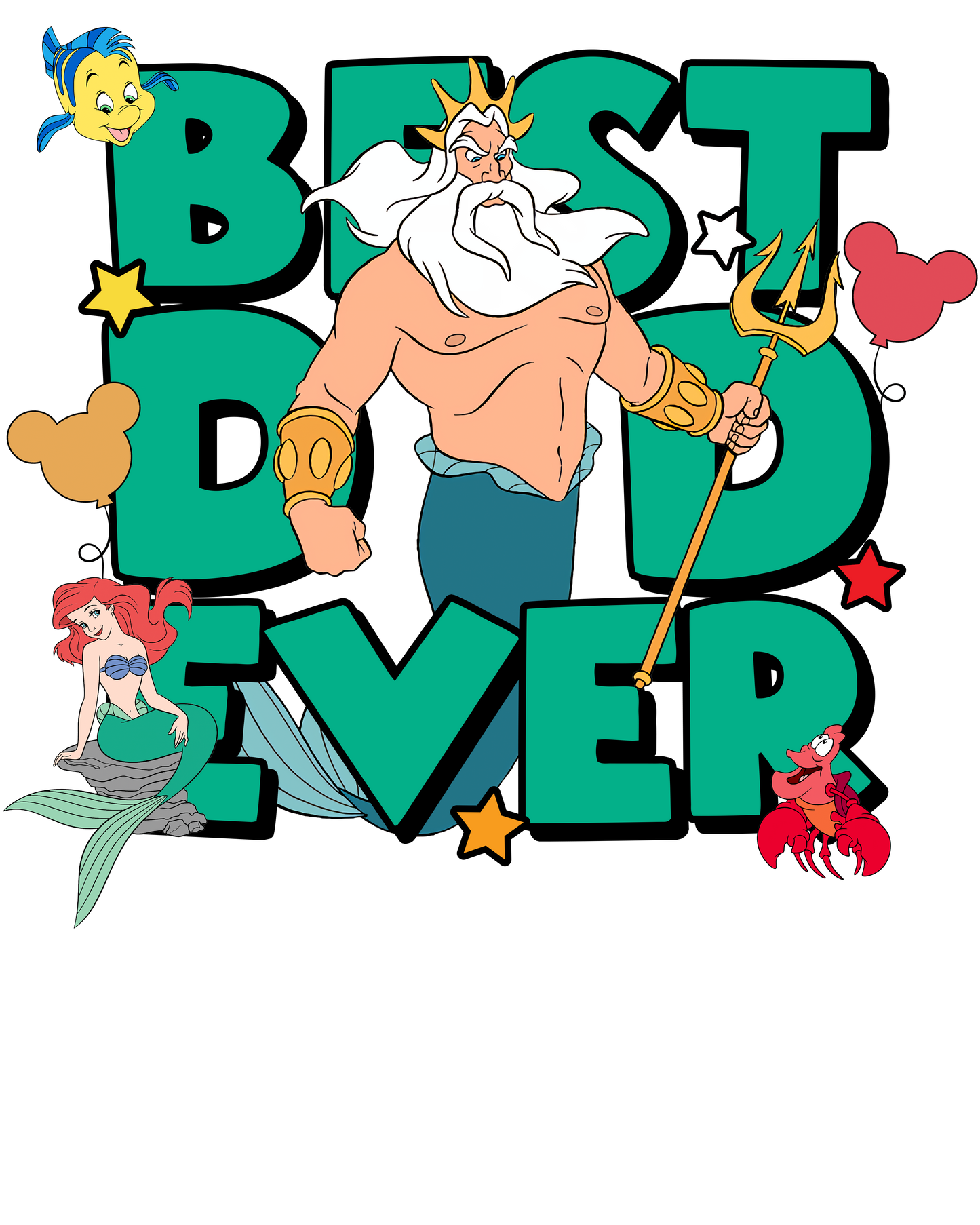 Best dad ever, character, Press-ready, Transfer only, MTO