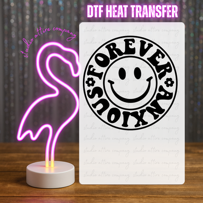 Anxious forever, Heat transfer, Press and peel, Full color, Instant press, MTO