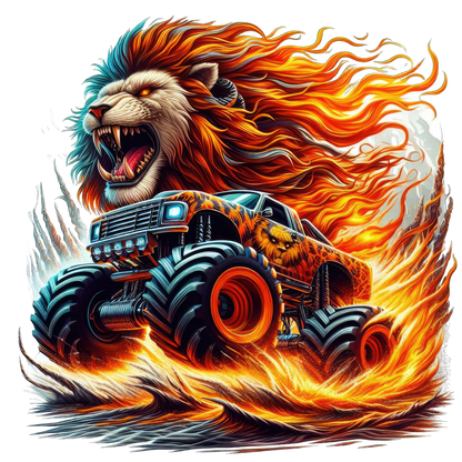 Monster truck, lion, Press-ready, Transfer only, MTO