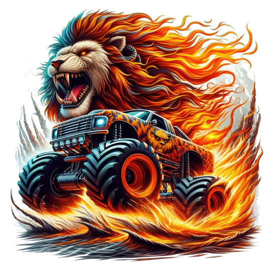 Monster truck, lion, Press-ready, Transfer only, MTO