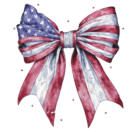 Bow, fourth of July, Press-ready, Transfer only, MTO