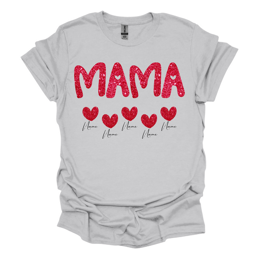 Custom mama with names, Short Sleeve, Printed Tee (Gildan Softstyle)