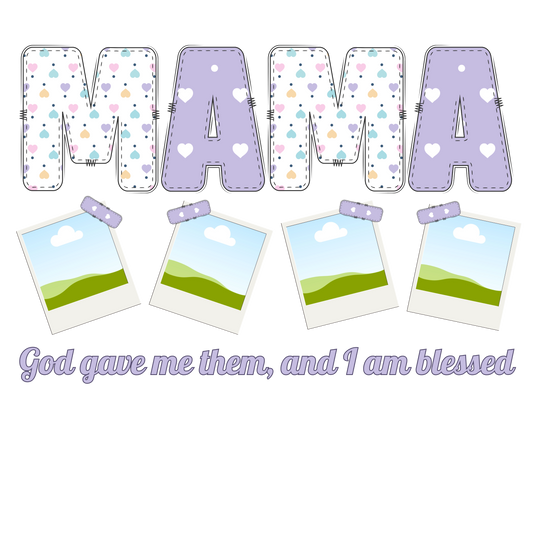 Custom mama with pictures, Press-ready, Transfer only, MTO