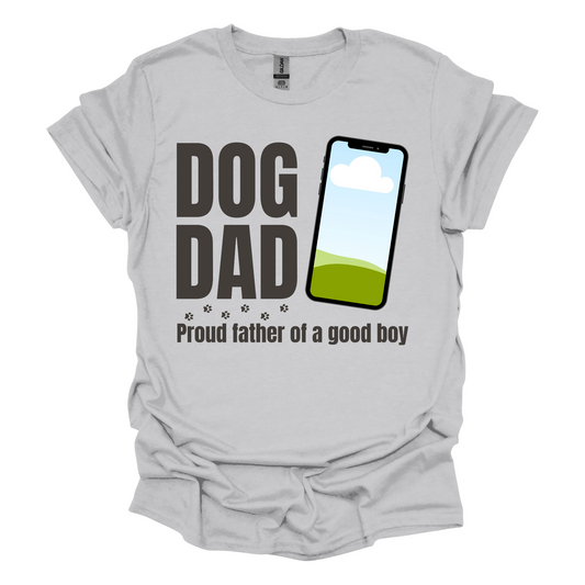 Custom dog dad with picture, Short Sleeve, Printed Tee (Gildan Softstyle)