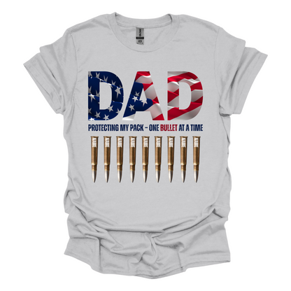 Custom dad with names, flag, Short Sleeve, Printed Tee (Gildan Softstyle)
