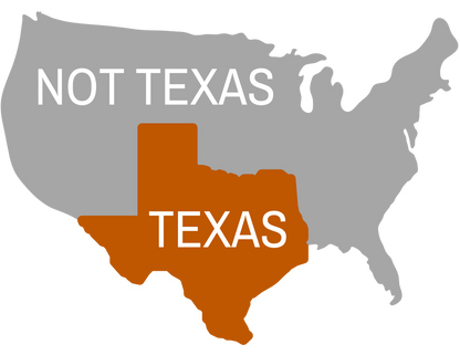Not Texas, Texas, Press-ready, Transfer only, MTO
