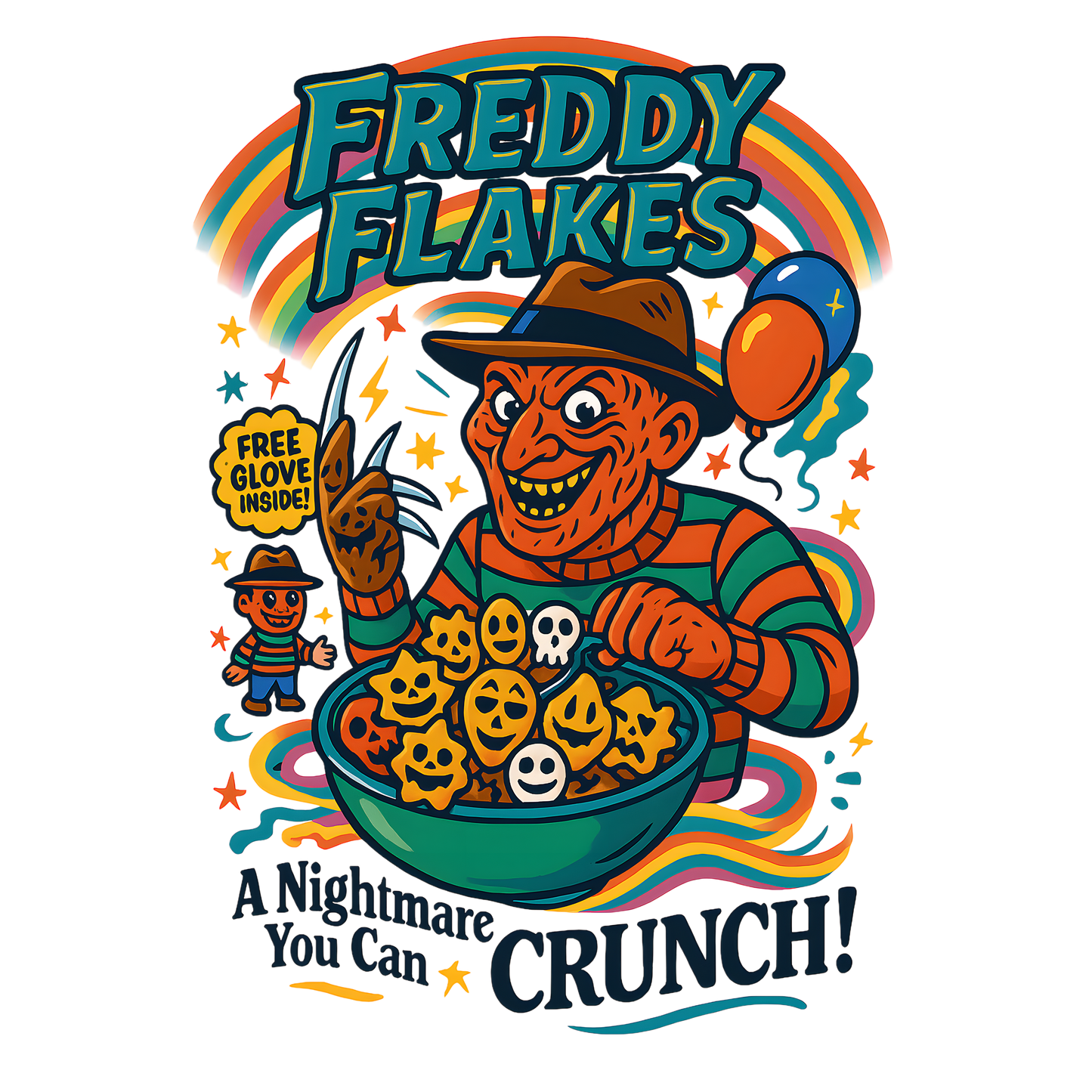 Freddy Flakes, horror, Press-ready, Transfer only, MTO