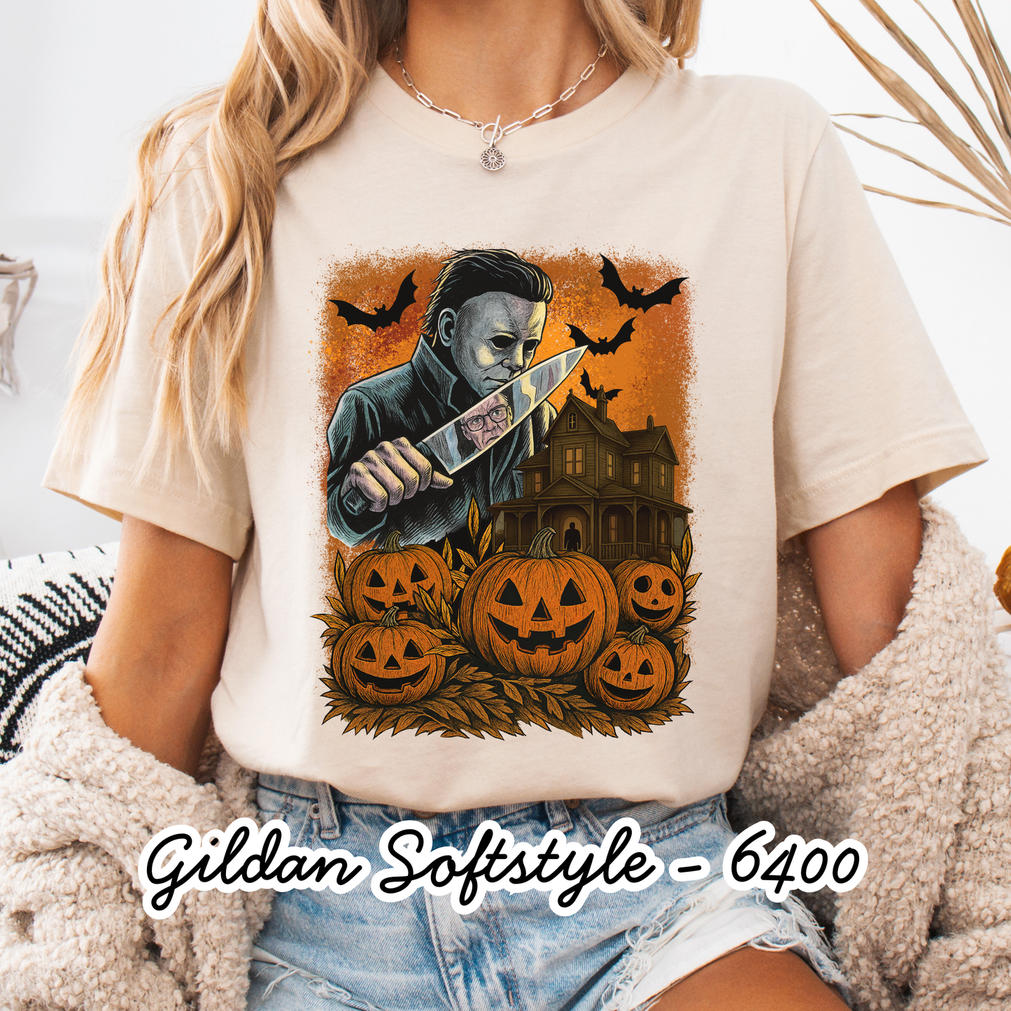 Michael Halloween - Short Sleeve - Gildan Softstyle - Women's Printed Tee