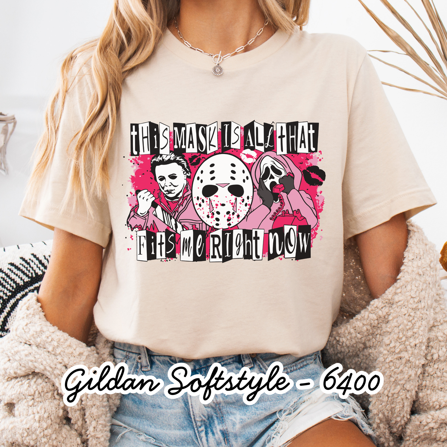 This mask is all that fits me right now - Short Sleeve - Gildan Softstyle - Women's Printed Tee