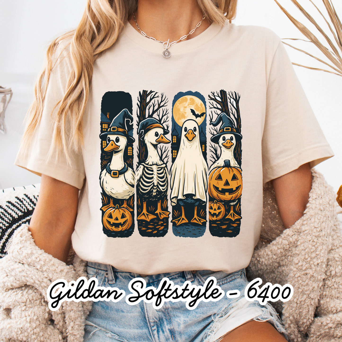 Halloween Ducks - Short Sleeve - Gildan Softstyle - Women's Printed Tee