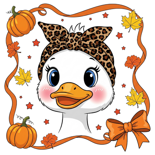 Duck pumpkin, Halloween, Press-ready, Transfer only, MTO