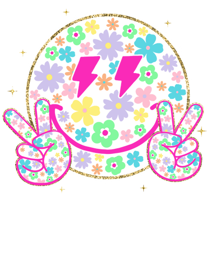 Flower smiley, Halloween, Press-ready, Transfer only, MTO