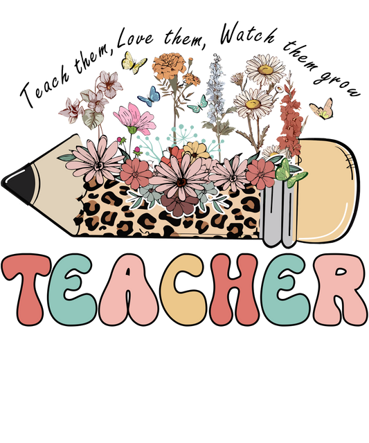 Floral teacher, Press-ready, Transfer only, MTO