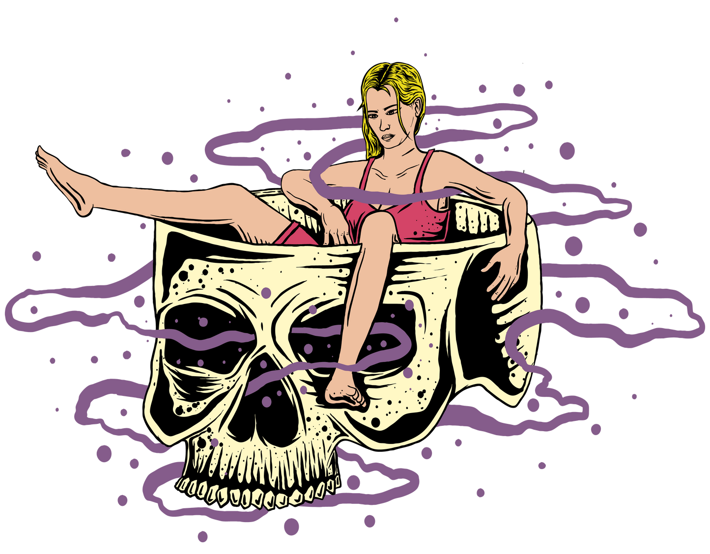 Girl in skull, Press-ready, Transfer only, MTO