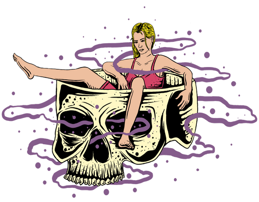 Girl in skull, Press-ready, Transfer only, MTO