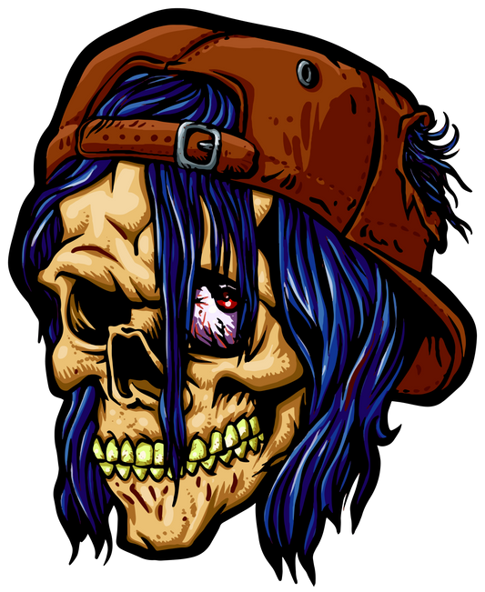 Hipster skull, Press-ready, Transfer only, MTO