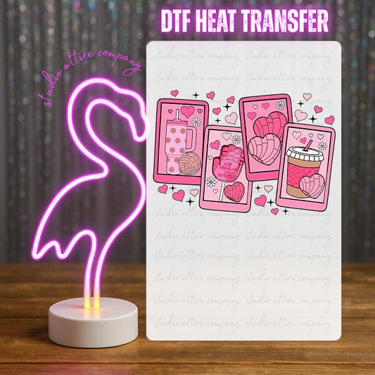 Tarot Cards, Valentine, Cinco de mayo, Heat transfer, Press and peel, Full color, Instant press, MTO