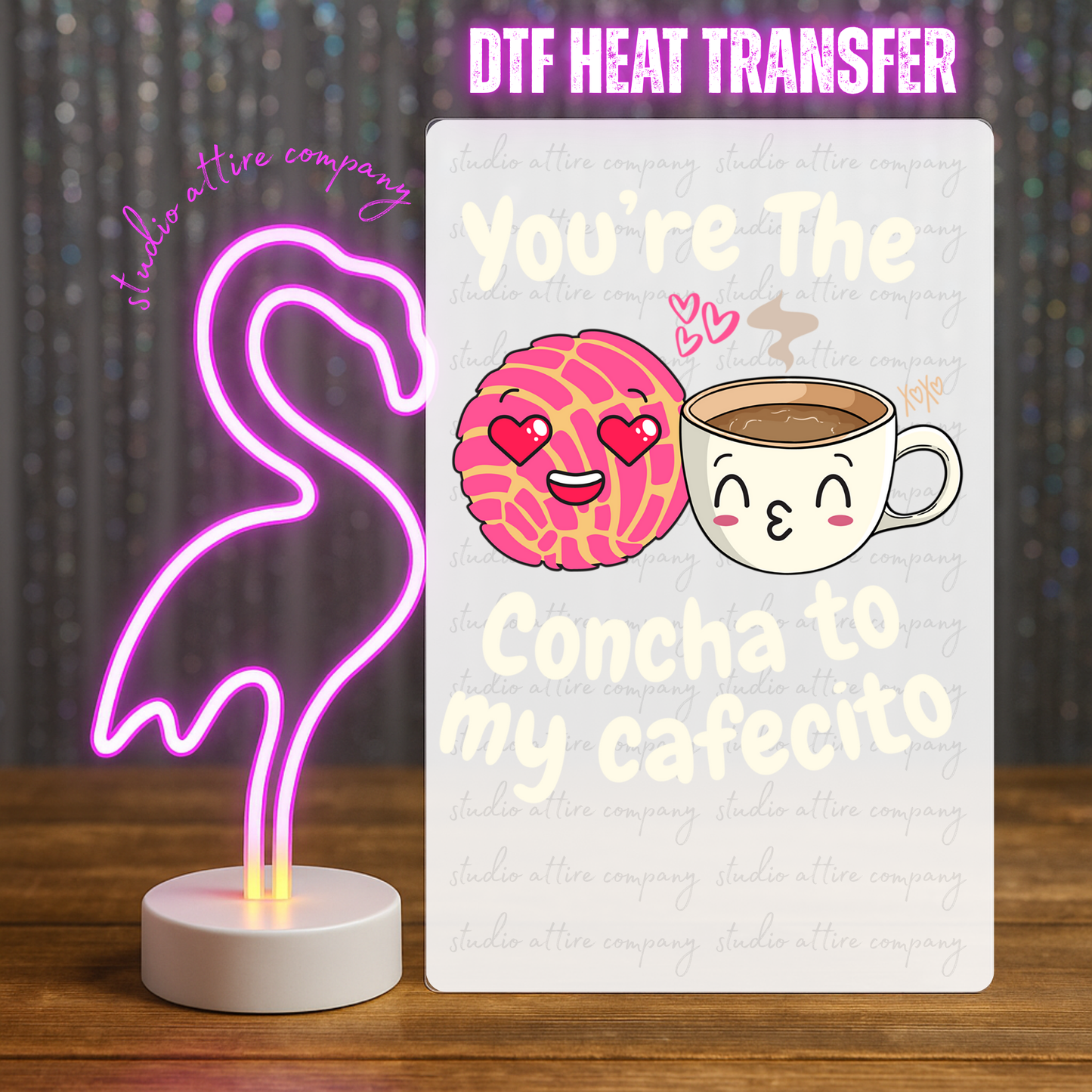 Concha, Valentine, Cinco de mayo, Heat transfer, Press and peel, Full color, Instant press, MTO