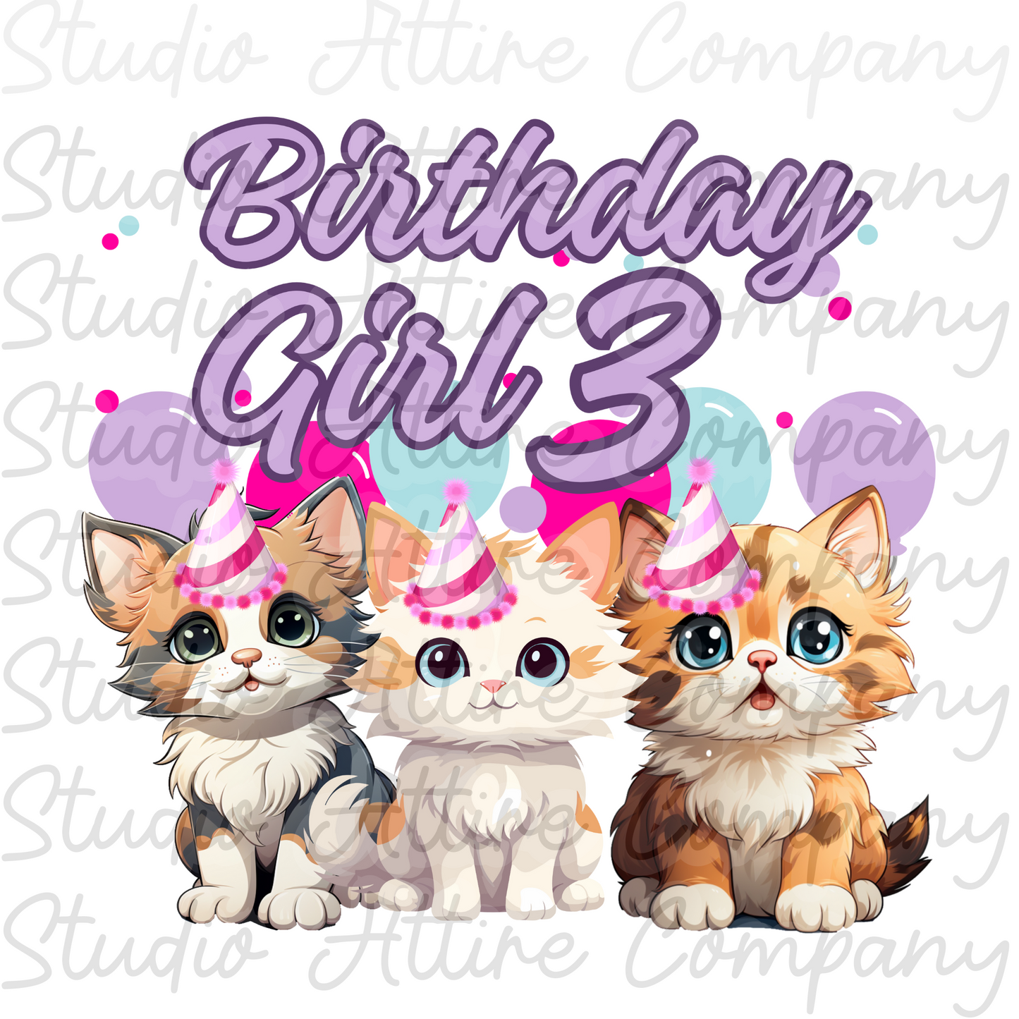 Birthday Girl - Kittens Ages 1 through 10 - Digital Download