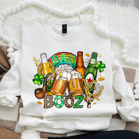 Bad and boozy, St. Patty's Day, Sweatshirt, 406