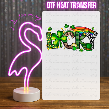 Lucky, St. Patty's Day, DTF Heat Transfer, Press and peel, Full color, Instant press, MTO