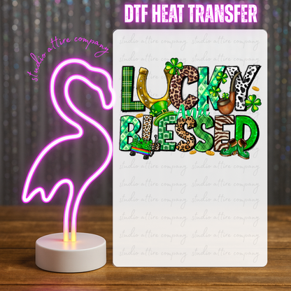 Lucky and blessed, St. Patty's Day, DTF Heat Transfer, Press and peel, Full color, Instant press, MTO