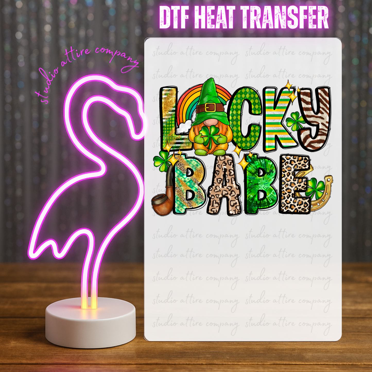Lucky Babe, St. Patty's Day, DTF Heat Transfer, Press and peel, Full color, Instant press, MTO