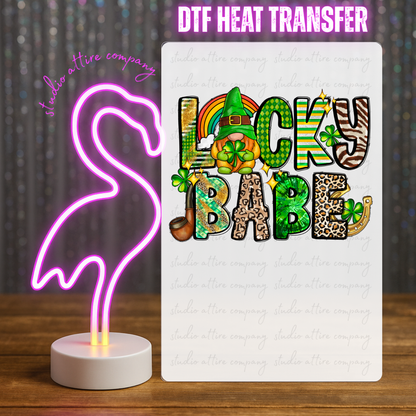 Lucky Babe, St. Patty's Day, DTF Heat Transfer, Press and peel, Full color, Instant press, MTO