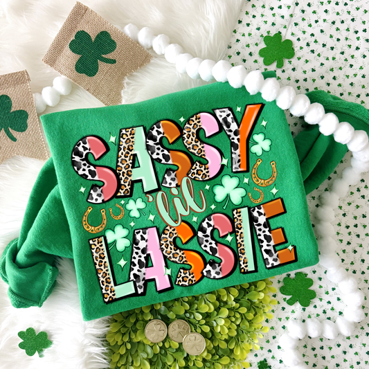 Sassy lil lassie, St. Patty's Day, Sweatshirt, 443