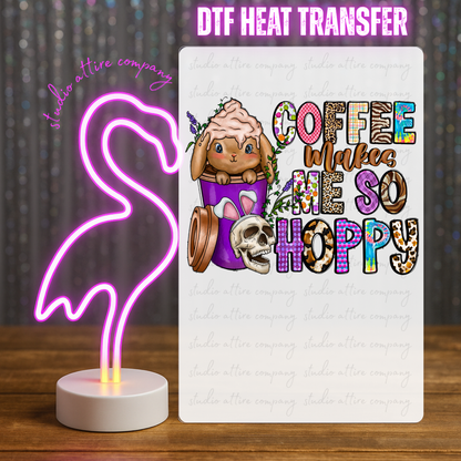 Coffee makes me so hoppy, Easter, DTF Heat Transfer, Press and peel, Full color, Instant press, MTO