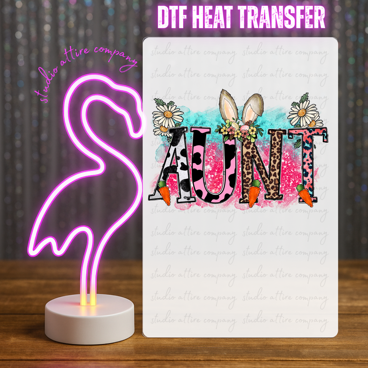 Aunt, Easter, DTF Heat Transfer, Press and peel, Full color, Instant press, MTO