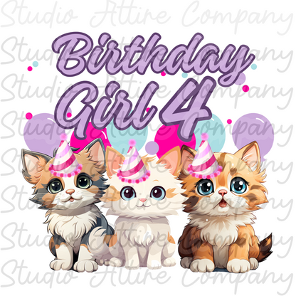 Birthday Girl - Kittens Ages 1 through 10 - Digital Download