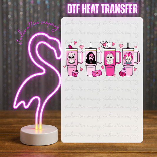 Horror coffee, Valentine, Heat transfer, Press and peel, Full color, Instant press, MTO