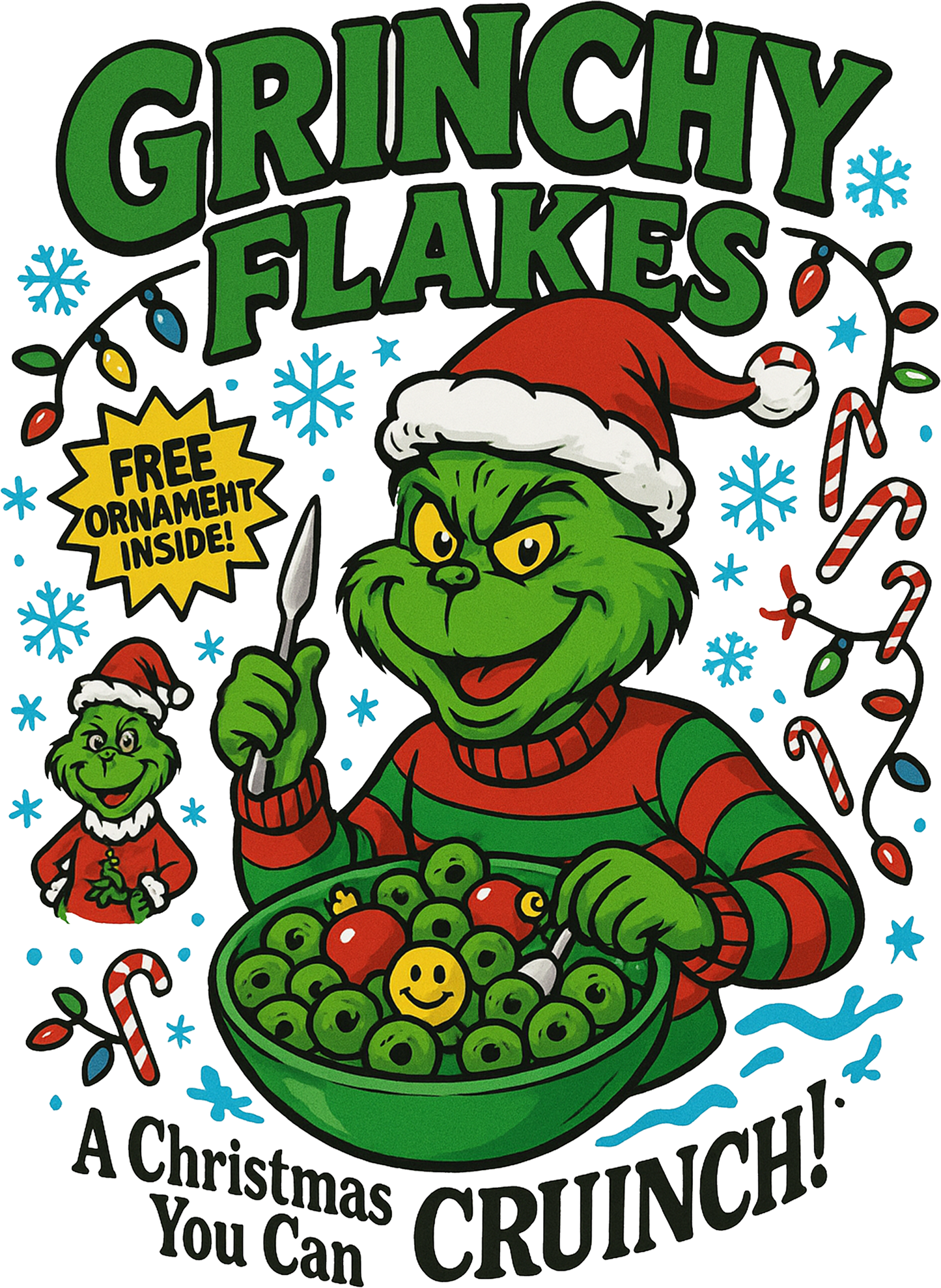Grinchy flakes, Press-ready, Transfer only, MTO