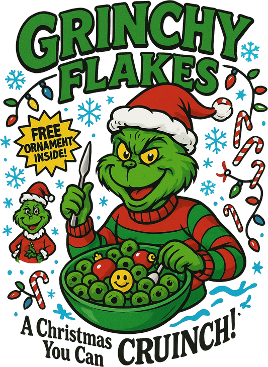 Grinchy flakes, Press-ready, Transfer only, MTO