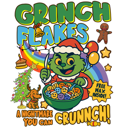 Grinch flakes, Press-ready, Transfer only, MTO